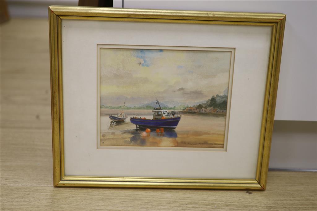 Charles Sutton, watercolour, The Old Harbour, Minehead, Somerset, initialled, 20 x 25cm